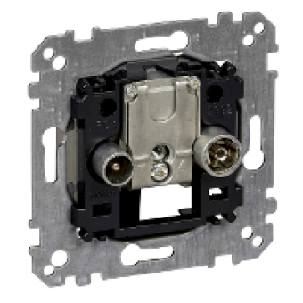MTN299201 - Antenna intermediate sock.-out. insrt 2 outputs R/TV+SAT Through line sock.-out., Schneider Electric