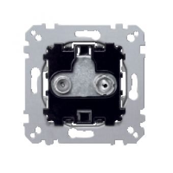 MTN299203 - Antenna socket-outlet 2-gang (TV+FM) Line end socket-outlet, Schneider Electric