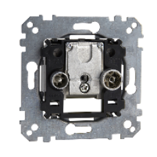 MTN299205 - Antenna socket-outlet 2-gang (TV+FM) Branch line socket-outlet, Schneider Electric