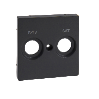 MTN299214 - Central plate marked R/TV+SAT for antenna socket-outlet anthracite System M, Schneider Electric