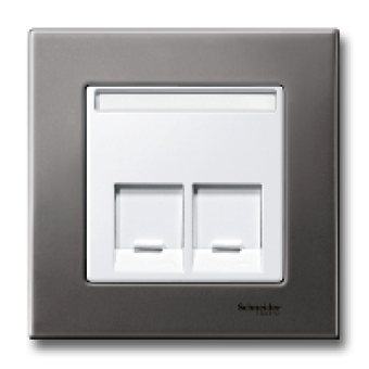 MTN403114 - Metal frame 1-gang Rhodium grey M-Elegance, Schneider Electric