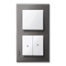 MTN403214 - Metal frame 2-gang Rhodium grey M-Elegance, Schneider Electric