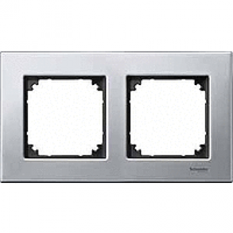 MTN403260 - Metal frame 2-gang Platinium silver M-Elegance, Schneider Electric