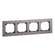 MTN403414 - Metal frame 4-gang Rhodium grey M-Elegance, Schneider Electric