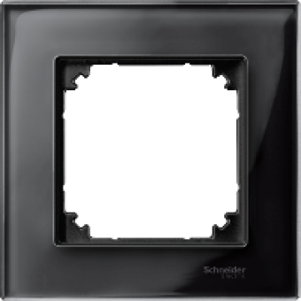 MTN404103 - Real glass frame 1-gang Onyx black M-Elegance, Schneider Electric