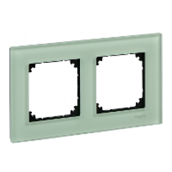 MTN404204 - Real glass frame 2-gang Emerald green M-Elegance, Schneider Electric