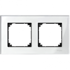 MTN404219 - Real glass frame 2-gang Brilliant white M-Elegance, Schneider Electric