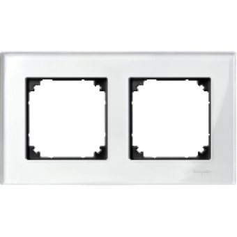 MTN404219 - Real glass frame 2-gang Brilliant white M-Elegance, Schneider Electric