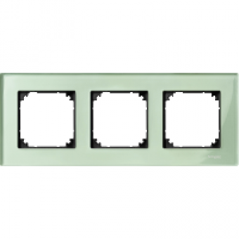 MTN404304 - Real glass frame 3-gang Emerald green M-Elegance, Schneider Electric