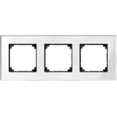 MTN404319 - Real glass frame 3-gang Brilliant white M-Elegance, Schneider Electric