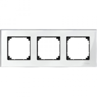 MTN404319 - Real glass frame 3-gang Brilliant white M-Elegance, Schneider Electric