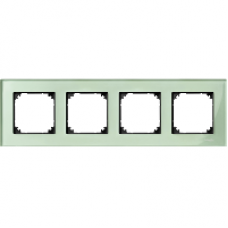 MTN404404 - Real glass frame 4-gang Emerald green M-Elegance, Schneider Electric