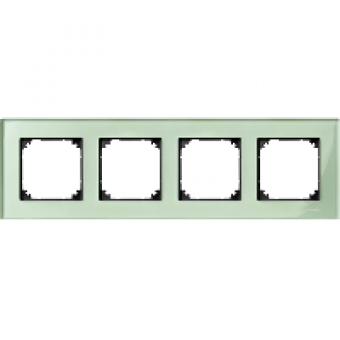 MTN404404 - Real glass frame 4-gang Emerald green M-Elegance, Schneider Electric