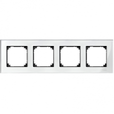 MTN404419 - Real glass frame 4-gang Brilliant white M-Elegance, Schneider Electric