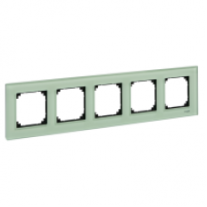 MTN404504 - Real glass frame 5-gang Emerald green M-Elegance, Schneider Electric