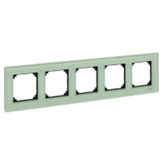 MTN404504 - Real glass frame 5-gang Emerald green M-Elegance, Schneider Electric