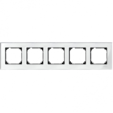 MTN404519 - Real glass frame 5-gang Brilliant white M-Elegance, Schneider Electric