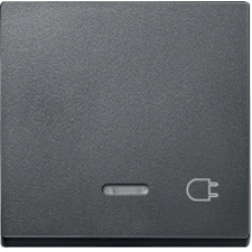 MTN431714 - Rocker with indicator window and marked Socket-outlet anthracite System M, Schneider Electric