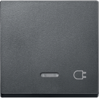 MTN431714 - Rocker with indicator window and marked Socket-outlet anthracite System M, Schneider Electric