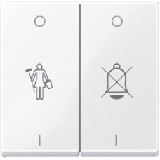 MTN432625 - Rocker 2-gang marked for DND active white glossy System M, Schneider Electric