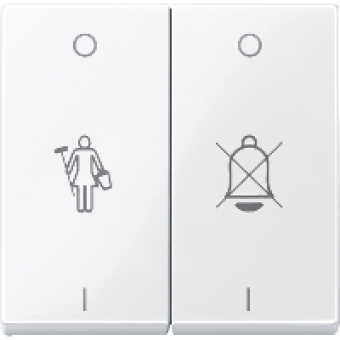 MTN432625 - Rocker 2-gang marked for DND active white glossy System M, Schneider Electric
