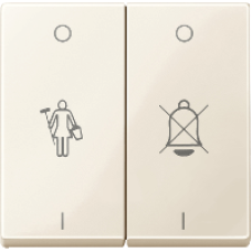 MTN432644 - Rocker 2-gang marked for DND white glossy System M, Schneider Electric