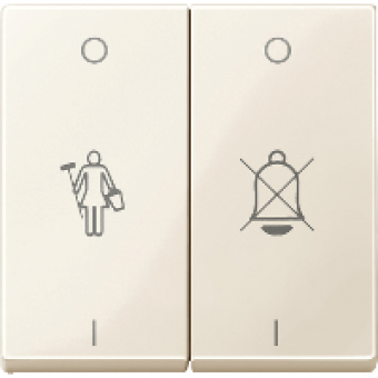 MTN432644 - Rocker 2-gang marked for DND white glossy System M, Schneider Electric