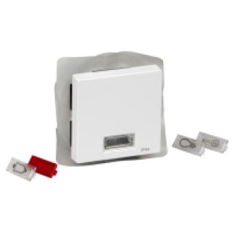 MTN432725 - Rocker w. rectangular indicator window f. symbols IP44 act. wht glossy Sys.M, Schneider Electric