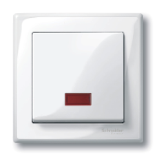 MTN432819 - Rocker w. rectangular indicator window f. symbols polar white glossy System M, Schneider Electric