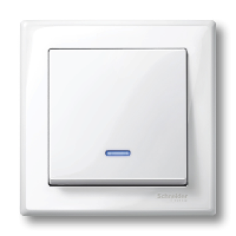 MTN436019 - Rocker with indicator window polar white glossy System M, Schneider Electric