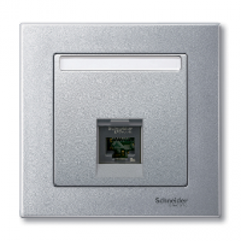 MTN465860 - Central plate 1-gang for Schneider Electric RJ45-Connector aluminium System M, Schneider Electric