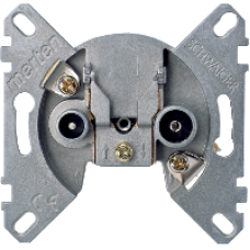 MTN466099 - Antenna end of line socket-outlet insert 2 outputs R/TV+SAT, Schneider Electric