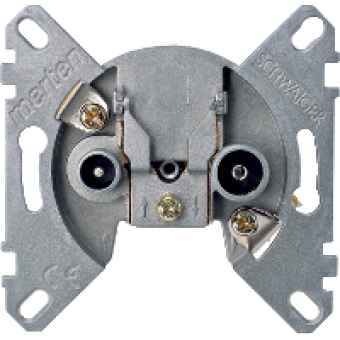 MTN466099 - Antenna end of line socket-outlet insert 2 outputs R/TV+SAT, Schneider Electric