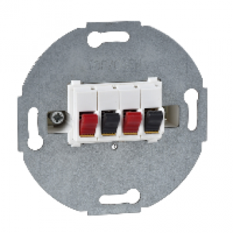 MTN467019 - Loudspeaker connection insert 2-gang polar white, Schneider Electric
