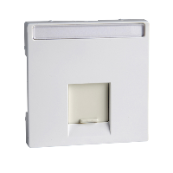 MTN469825 - Cen.pl. 1-gng f. Schneider Electric RJ45-Connctr. active white glossy Sys. M, Schneider Electric