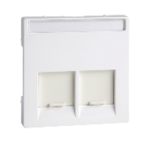 MTN469925 - Cen.pl. 2-gng f. Schneider Electric RJ45-Connctr. active white glossy Sys. M, Schneider Electric