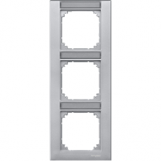 MTN476360 - M-Plan frame 3-gang for labelling vertical installation aluminium, Schneider Electric