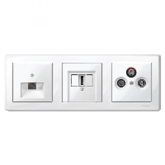 MTN478319 - M-Smart frame 3-gang polar white glossy, Schneider Electric