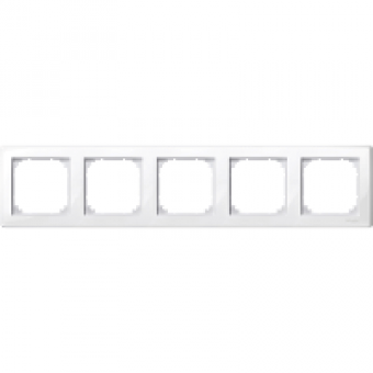 MTN478519 - M-Smart frame 5-gang polar white glossy, Schneider Electric