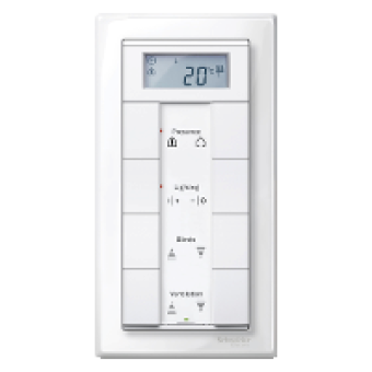 MTN478819 - M-Smart frame 2-gang without central bridge piece polar white glossy, Schneider Electric