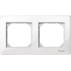 MTN515219 - M-Plan frame 2-gang polar white glossy, Schneider Electric