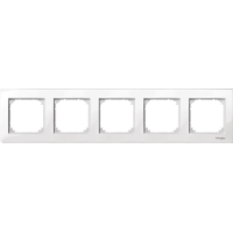 MTN515519 - M-Plan frame 5-gang polar white glossy, Schneider Electric
