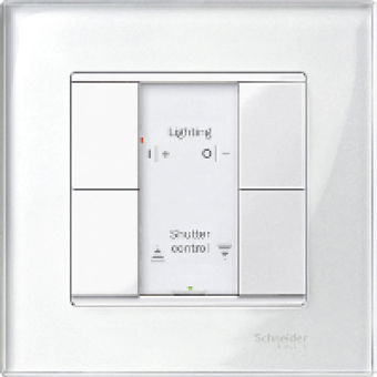 MTN617219 - Push-button 2-gang plus polar white glossy System M, Schneider Electric