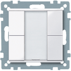 MTN617225 - Push-button 2-gang plus active white glossy System M, Schneider Electric