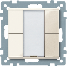 MTN617244 - Push-button 2-gang plus white glossy System M, Schneider Electric