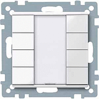 MTN617419 - Push-button 4-gang plus polar white glossy System M, Schneider Electric