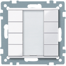 MTN617425 - Push-button 4-gang plus active white glossy System M, Schneider Electric