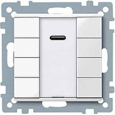 MTN617519 - Push-button 4-gang plus with IR receiver polar white glossy System M, Schneider Electric