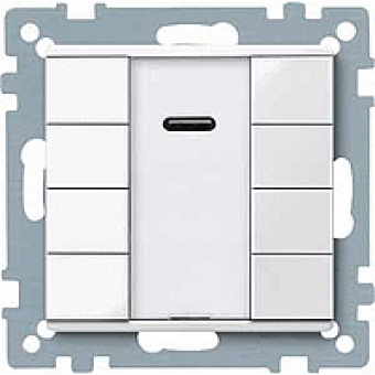 MTN617519 - Push-button 4-gang plus with IR receiver polar white glossy System M, Schneider Electric