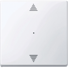 MTN619425 - Rocker f. 1-gng pbtn module w. up/dwn arrw imprint active white glossy Sys. M, Schneider Electric